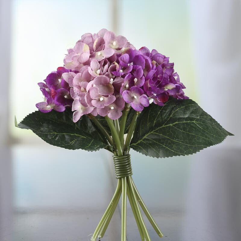 Factory Direct Craft Artificial Hues of Spring Purple Hydrangea Bouquet