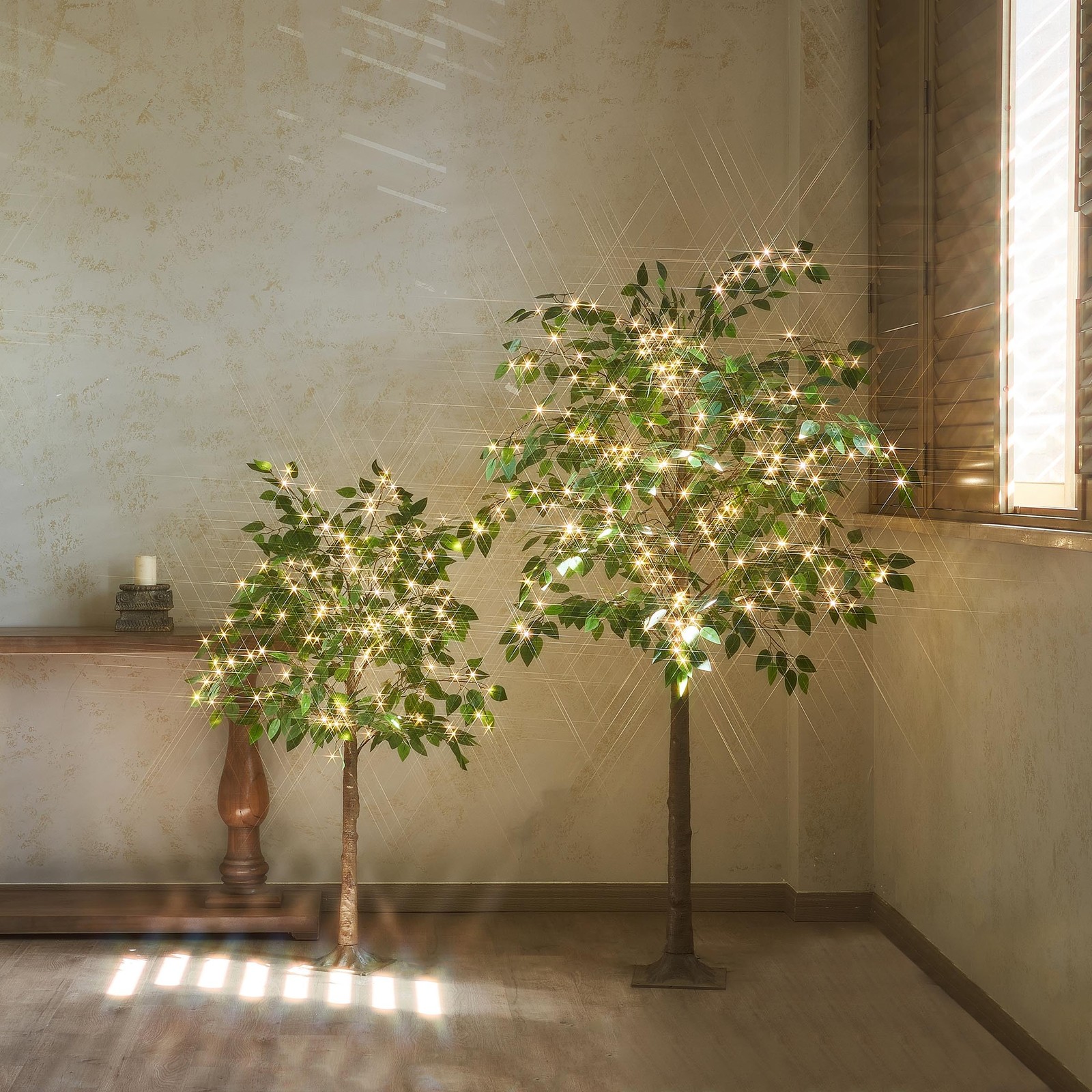 Artificial Ficus Silk Tree Lights 6FT 264 LED Fairy Lights, Faux Plant Tree w…
