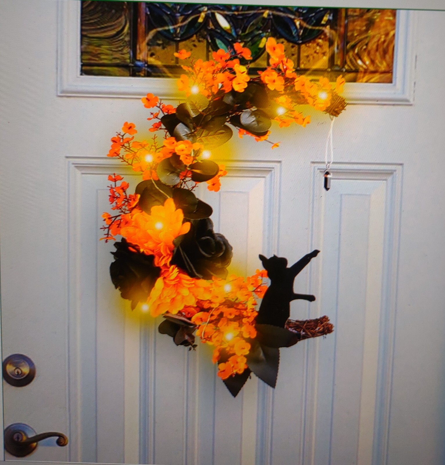 Artificial Seasonal Wreath for Front Door or Porch, Fall Halloween