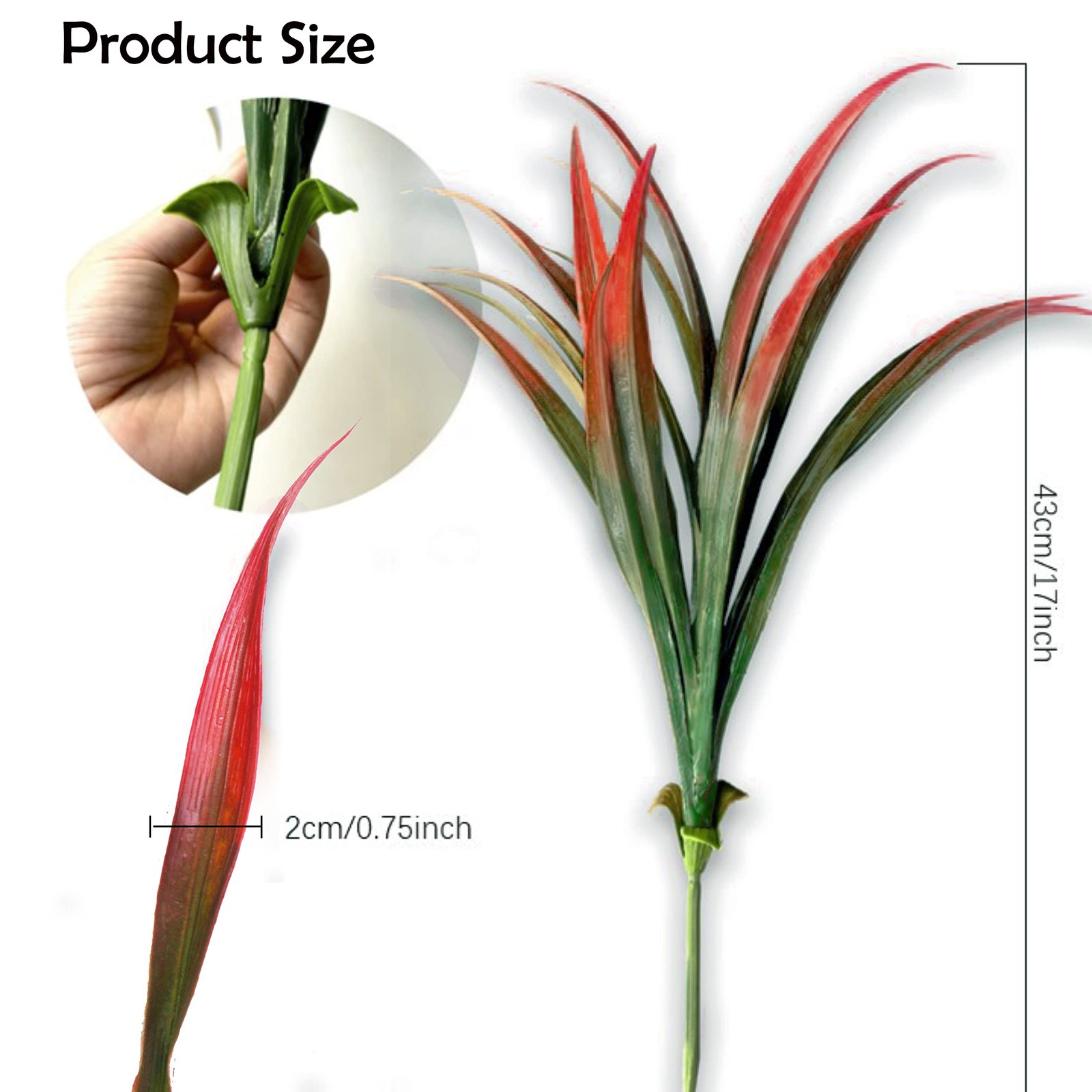 8 Pcs Outdoor Fake UV Resistant Artificial Tall Grass Faux Tropical Flowers Bu