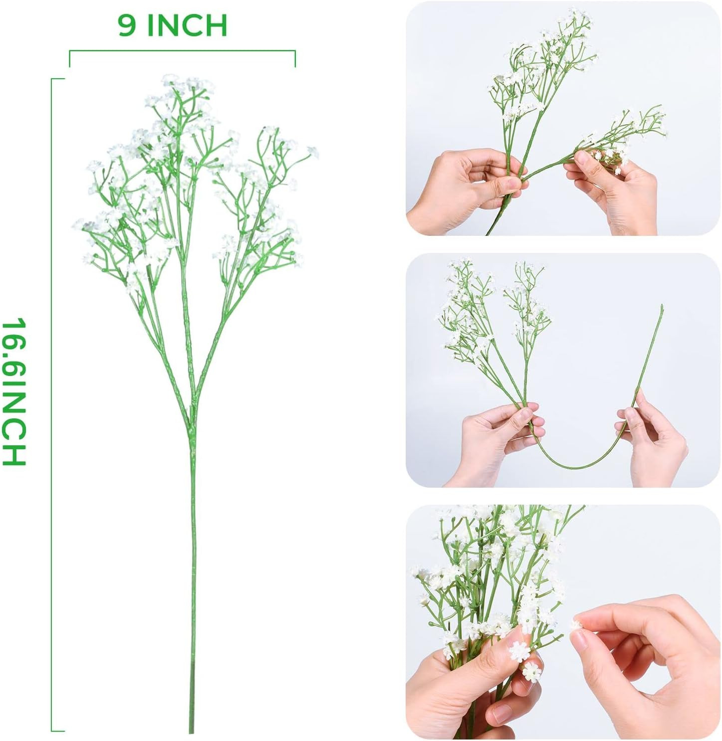 30 Pcs Artificial Baby’s Breath Flowers for Wedding & Home Decor