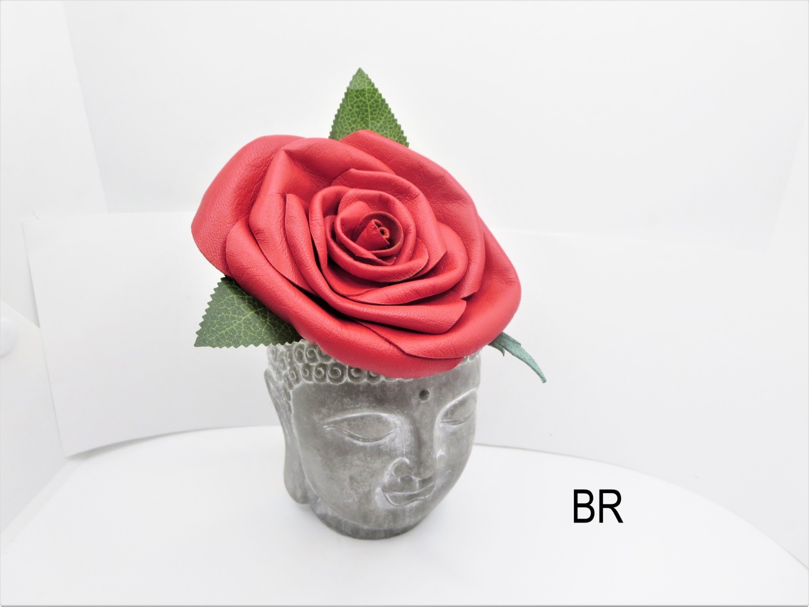 3rd Anniversary Wedding gift for her, leath Rose In Tea Cup leather flower decor