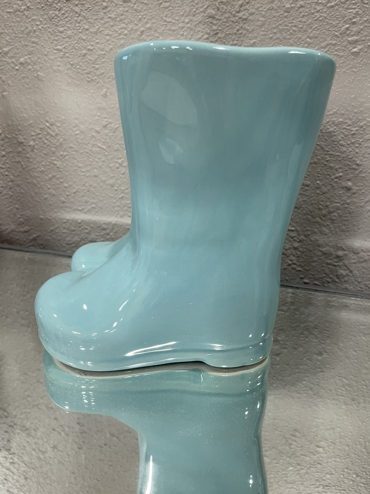 Rae Dunn FRESH HERBS Ceramic Rain Boot Herb Planter 6” Aqua