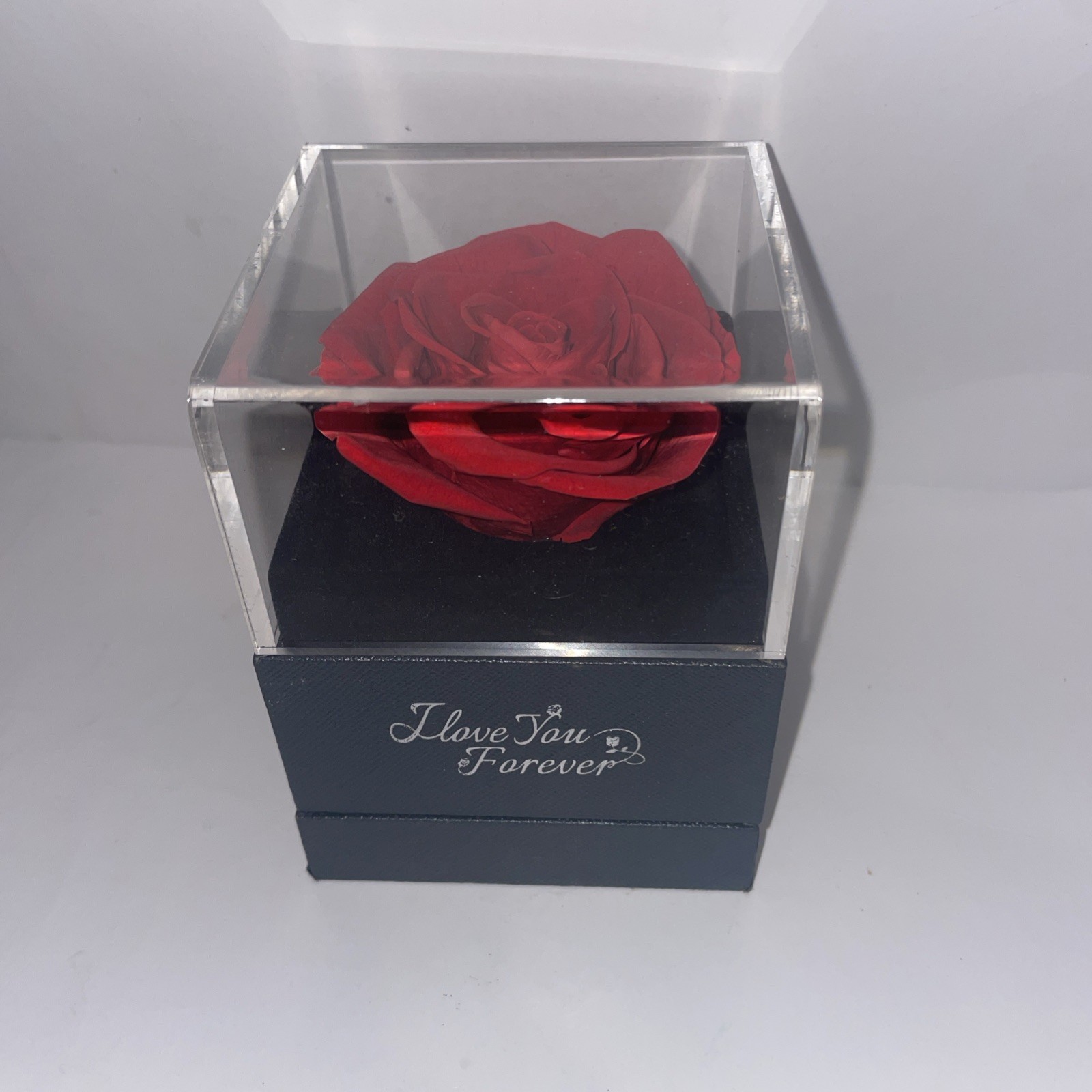 Preserved Eternal Real Rose Flower Gift Box With Jewelry Box Best Wishes