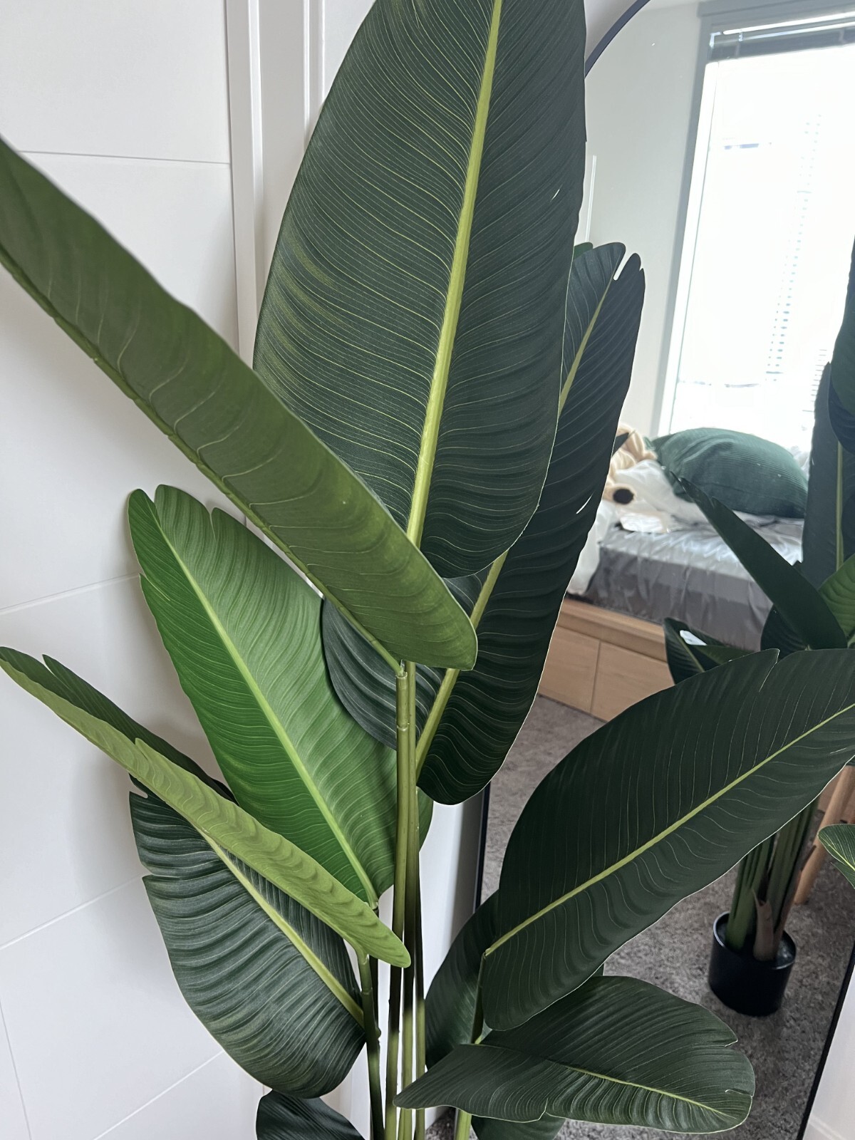 Set of 2 Fake Plants 5 Feet Tall Artificial Fern Trees Bird of Paradise NEW!