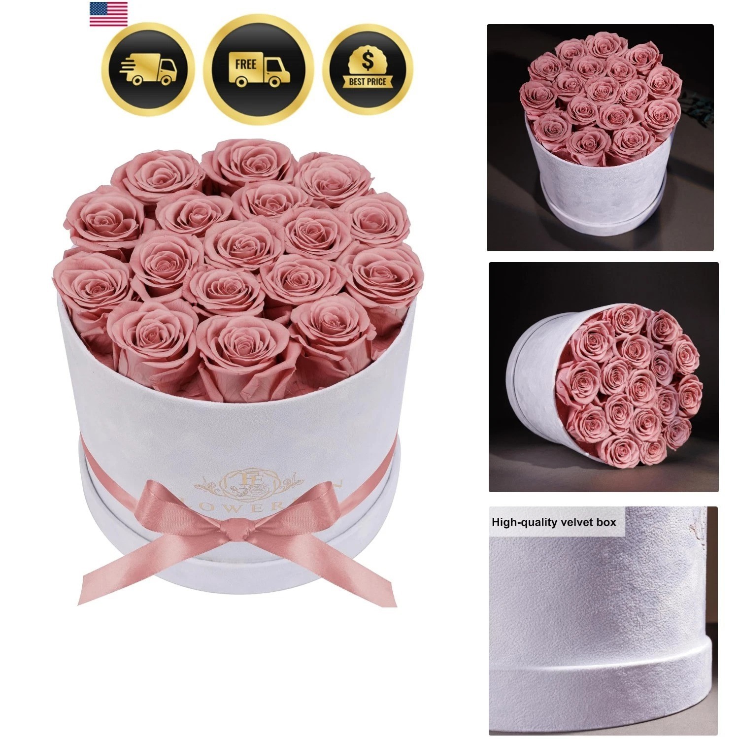 17 Flowers in a Luxury Suede Box, Birthday Gifts for Women, Preserved Flowers…