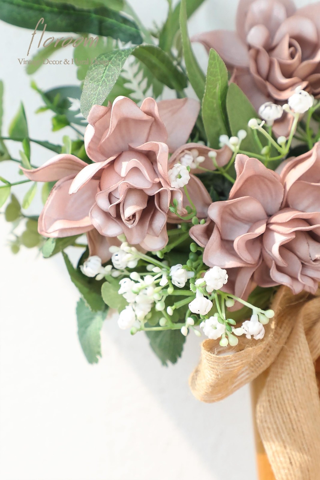 Artificial Gardenia Flowers 2.7″ 25pcs Real Looking Dusty Rose Foam Fake Flow…