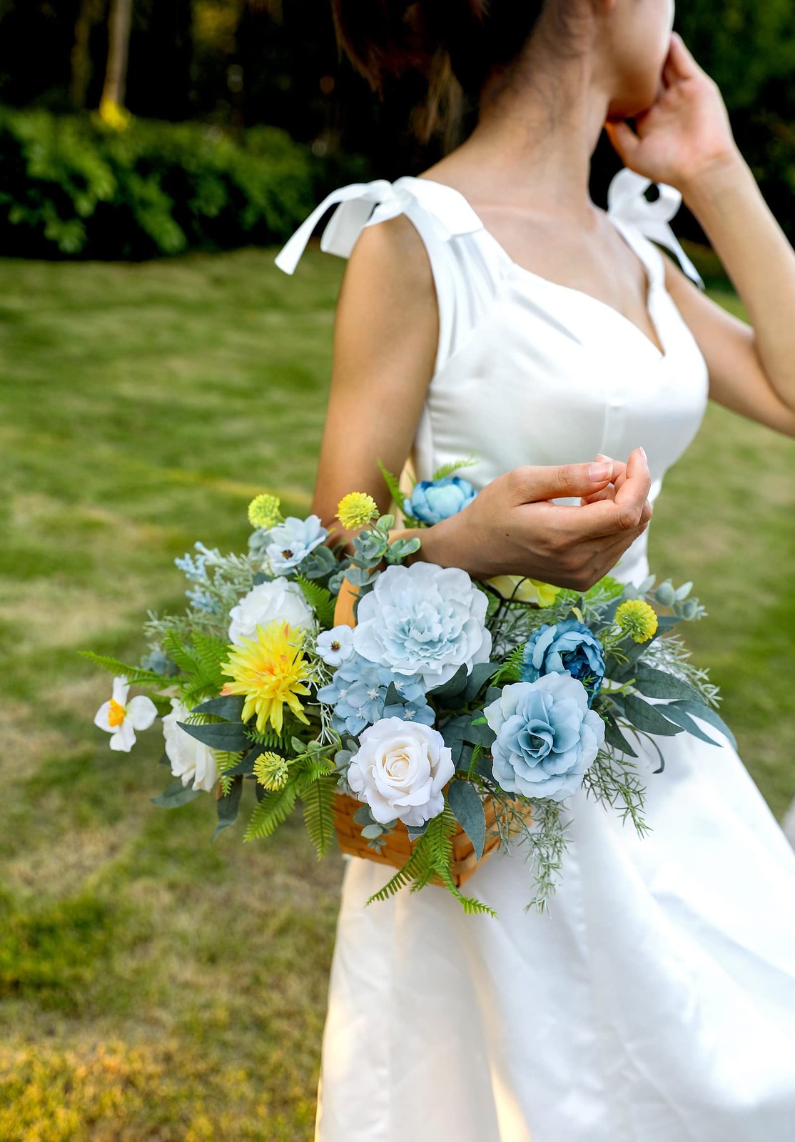Artificial Flowers Combo Peony Silk Roses Mix DIY Wedding Bouquet 35 PCS