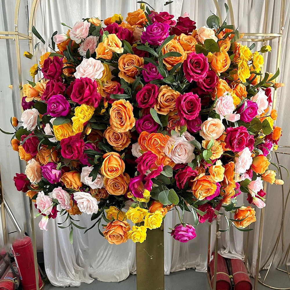 80/70/60/50/30Cm Artificial Pink Large Flower Ball, Table Centerpiece for Weddin