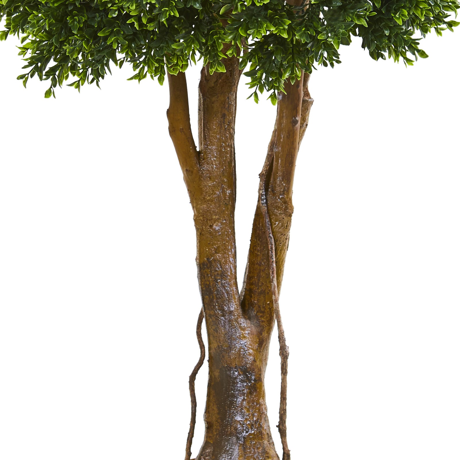Indoor/Outdoor 46″ Boxwood Artificial Topiary Tree UV Resistant in Green/Black