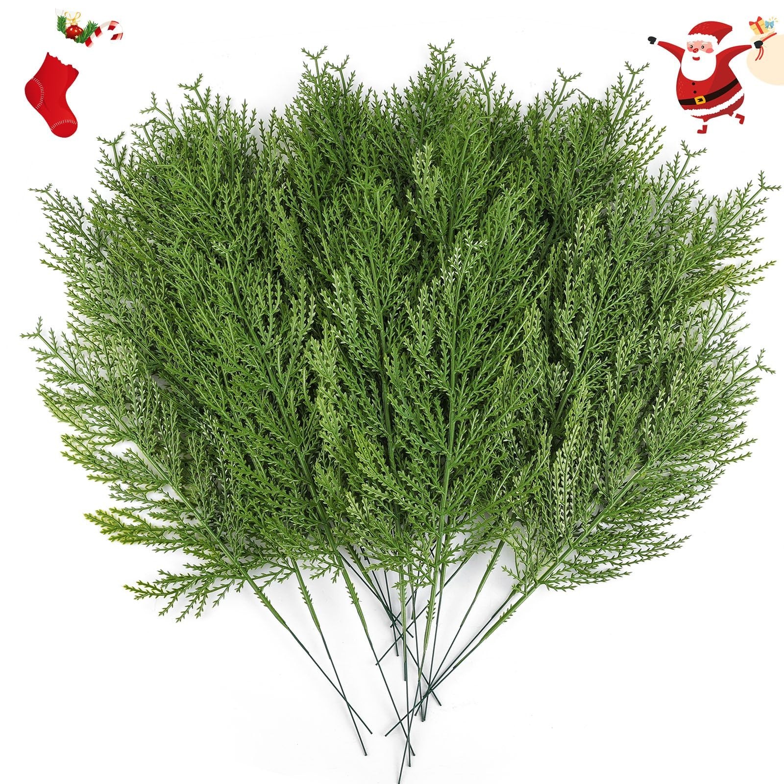 40 Pcs Artificial Cedar Picks Faux Cedar Branches Fake Cypress Stems Plastic …