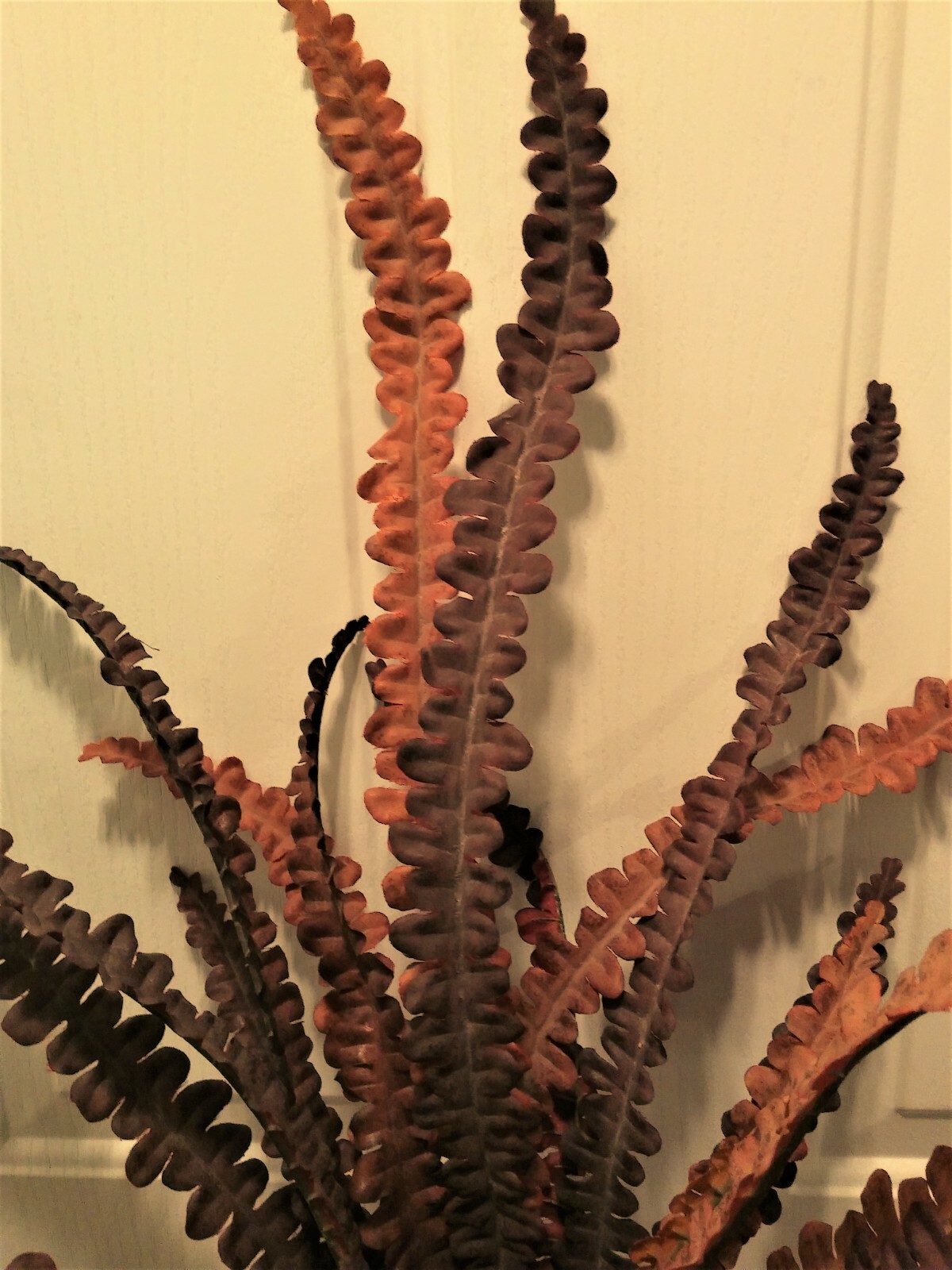 NWT Artificial Autumn Fall Bush-Brown Olive Tan Fern – 30″T (no Vase)