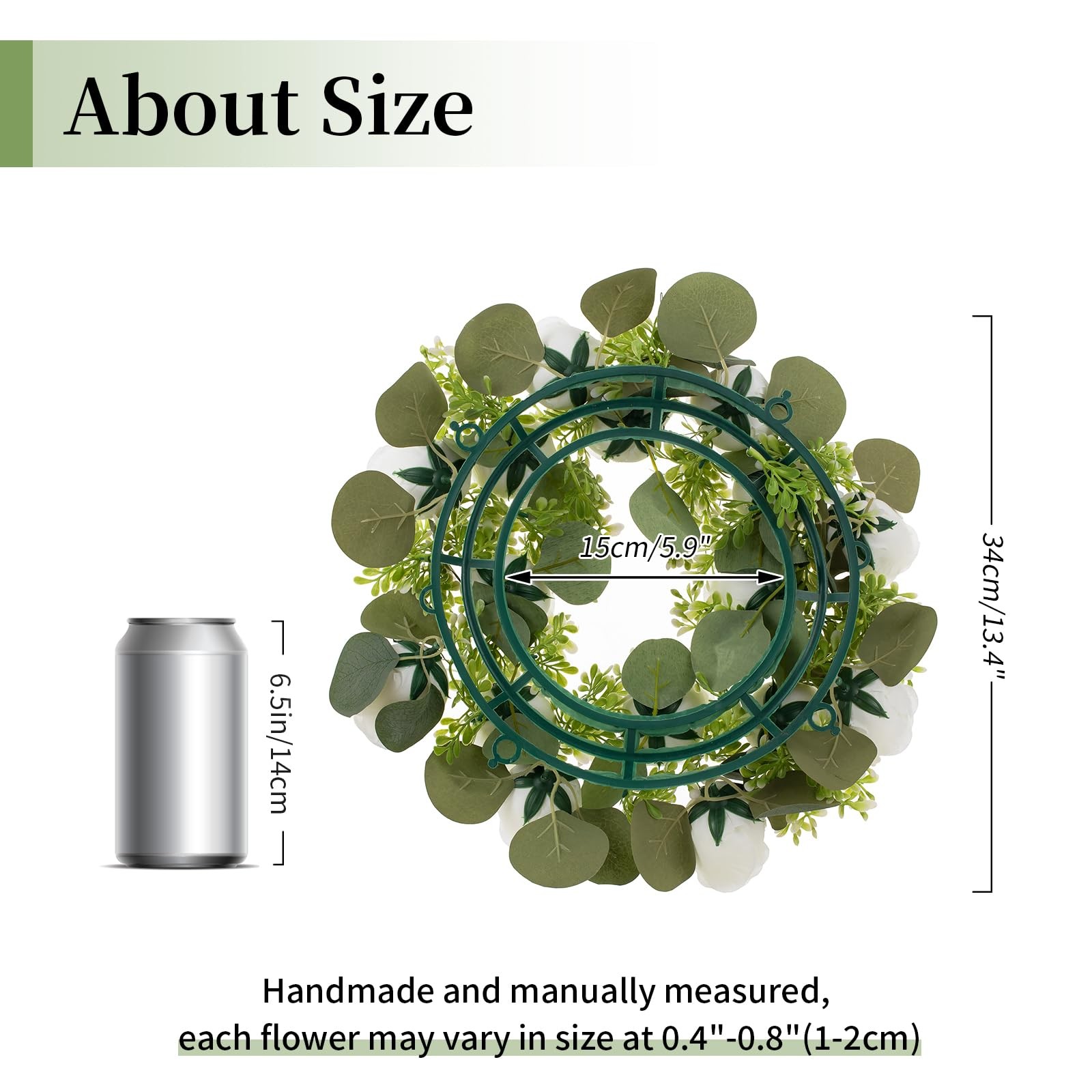 Large White Artificial Rose Candle Rings – 10Pcs Wedding Centerpiece Decor