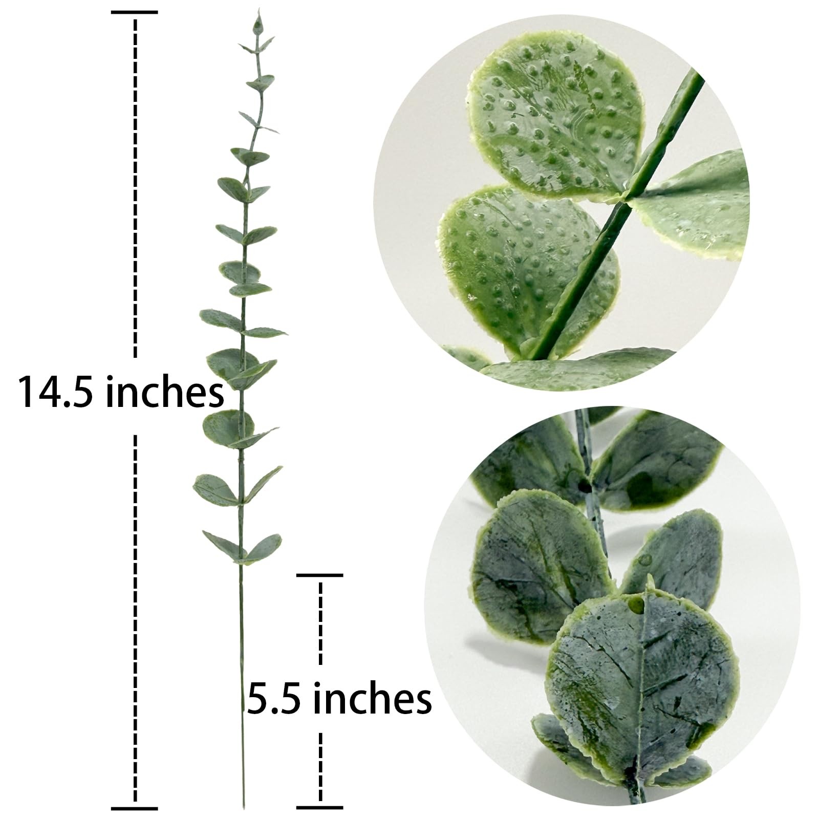 25Pcs Artificial Eucalyptus Stems, Realistic Fake Eucalyptus Branches for Hom…