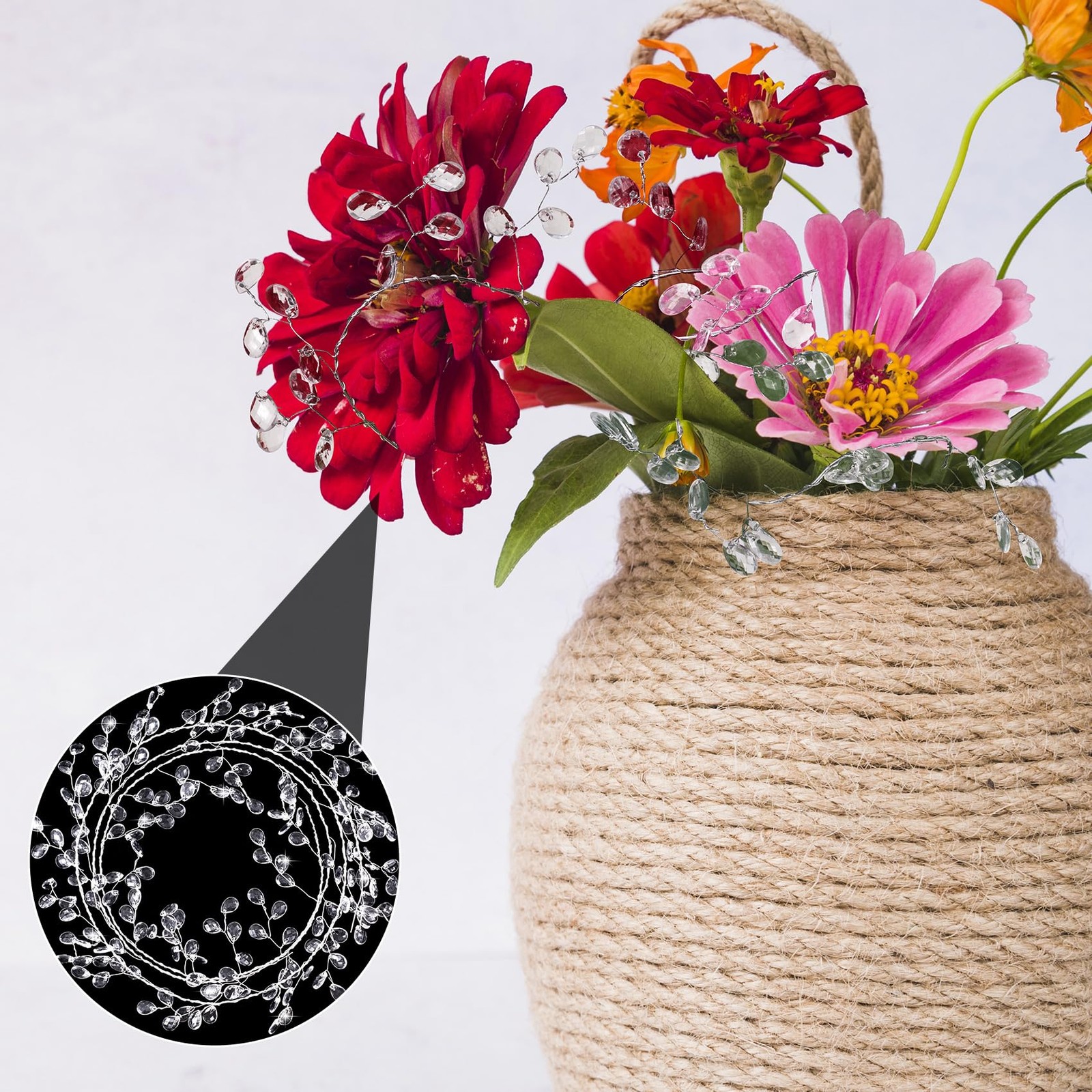 Acrylic Crystal Flower Branches Artificial Pick Bouquet Arrangement Table B
