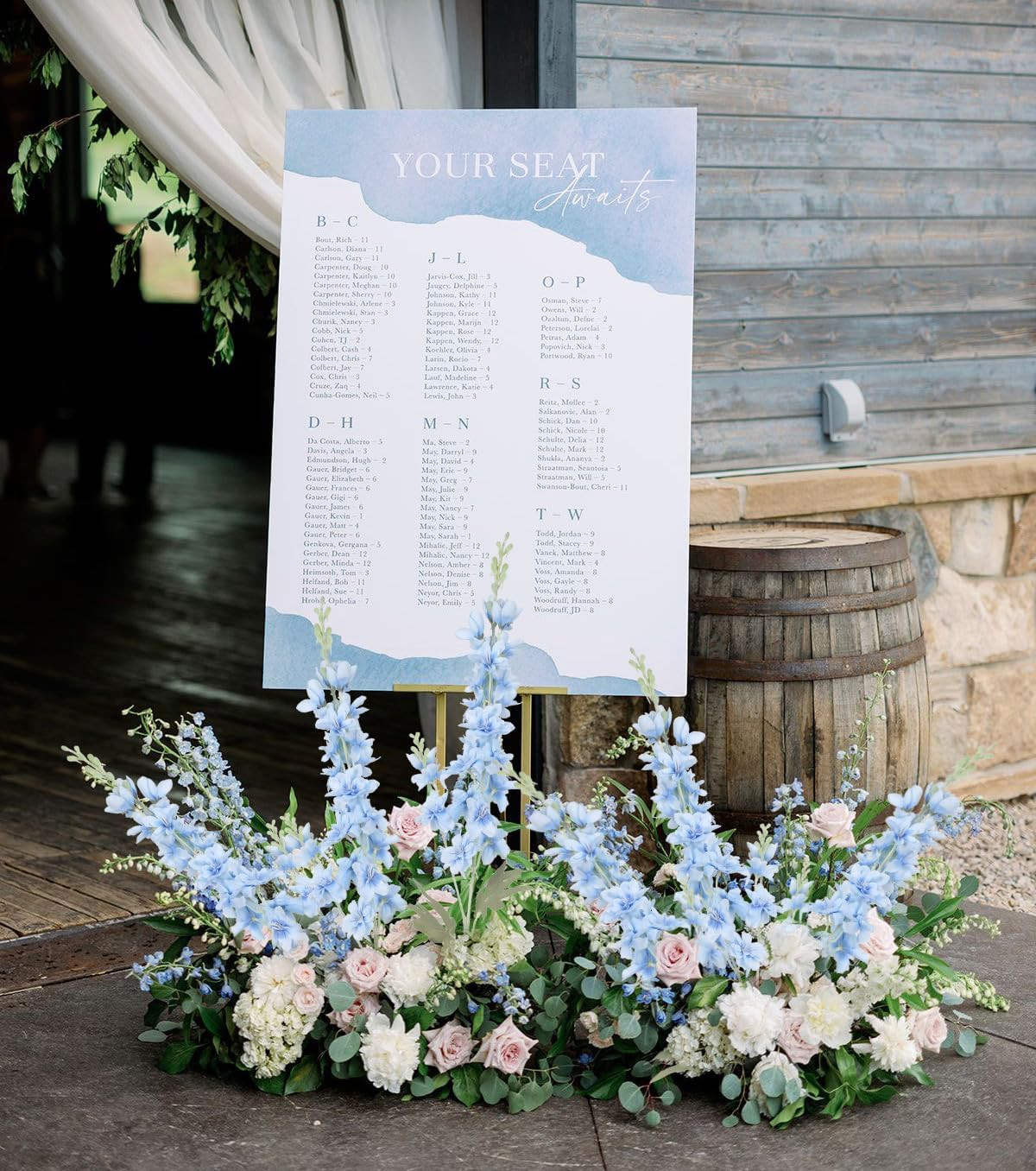8PCS Baby Blue Delphinium Artificial Flowers for Home Wedding Decor