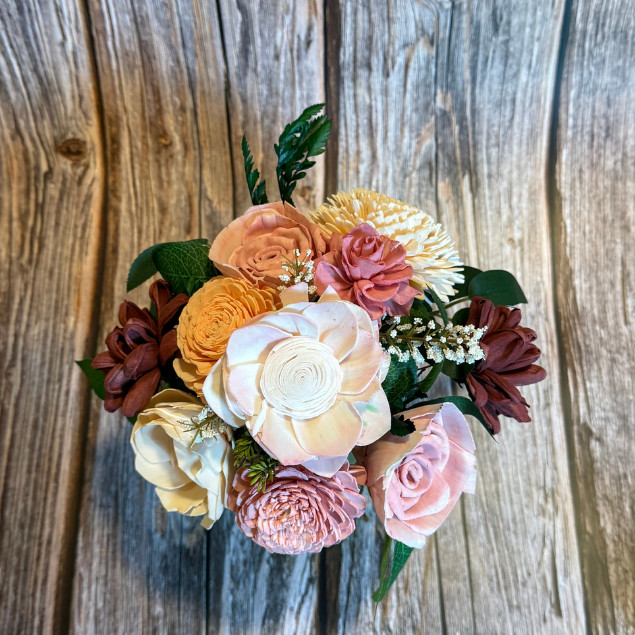Sola Wood Floral Arrangement 16oz Mason Jar Personalized Custom Home Decor Gift