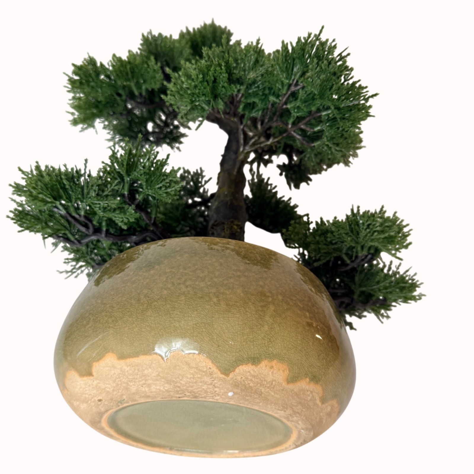 Artificial Bonsai Tree Faux Cedar Potted Plant Japanese Style Zen Decor Tabletop