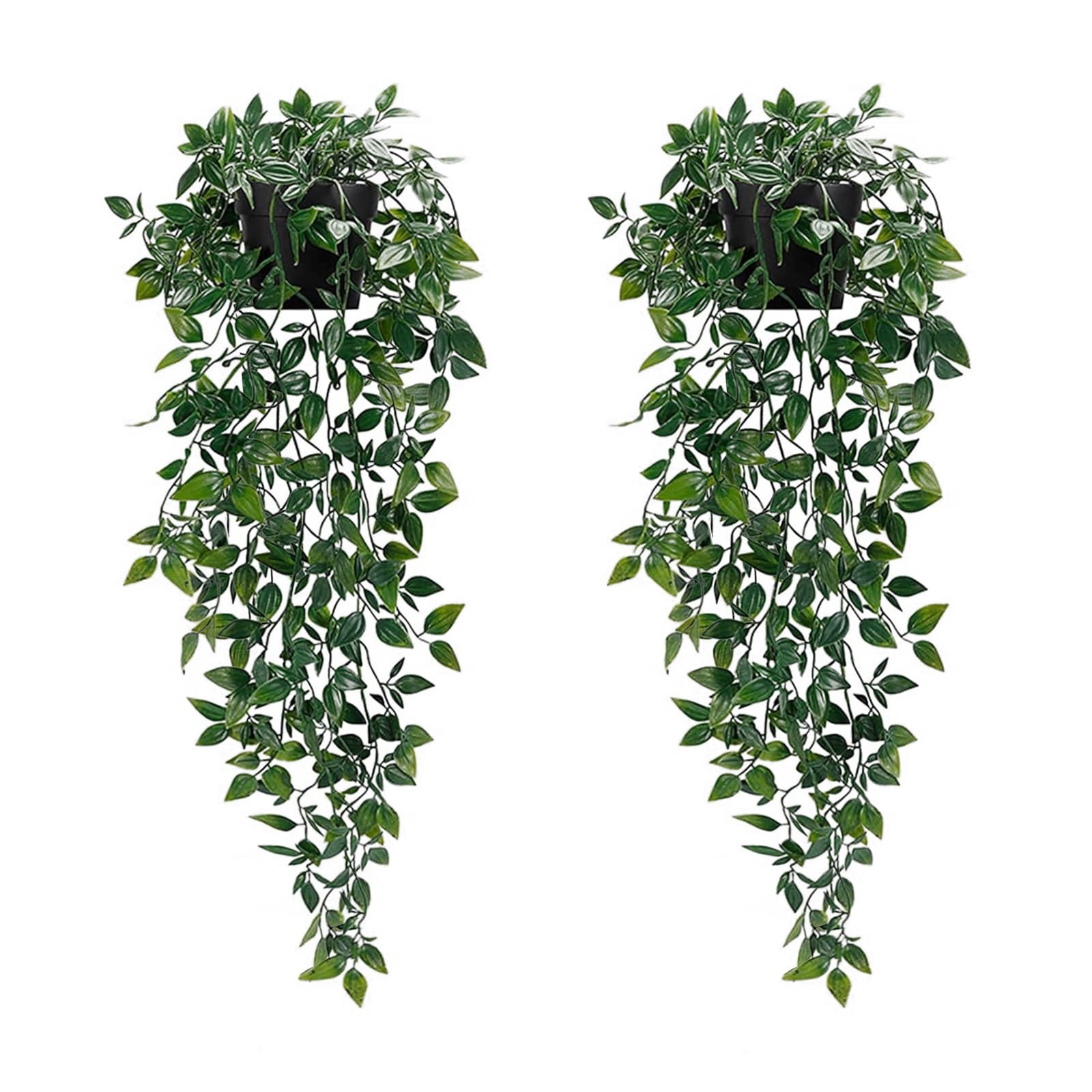 Artificial Hanging Plants, 2pcs artificial plants indoors in pots, Greenery F…