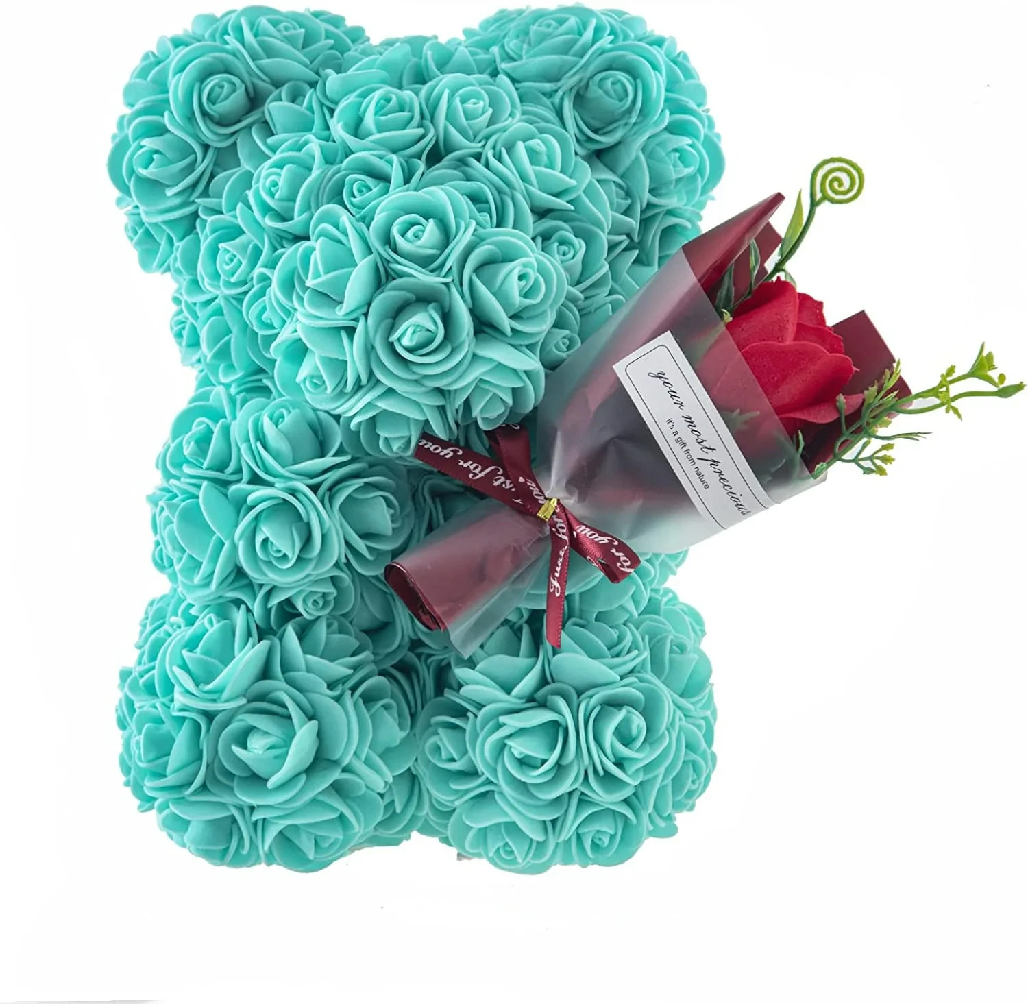 Rose Bear with flower bouquet Artificial Foam Flowers Bear Romantic CreativeGift