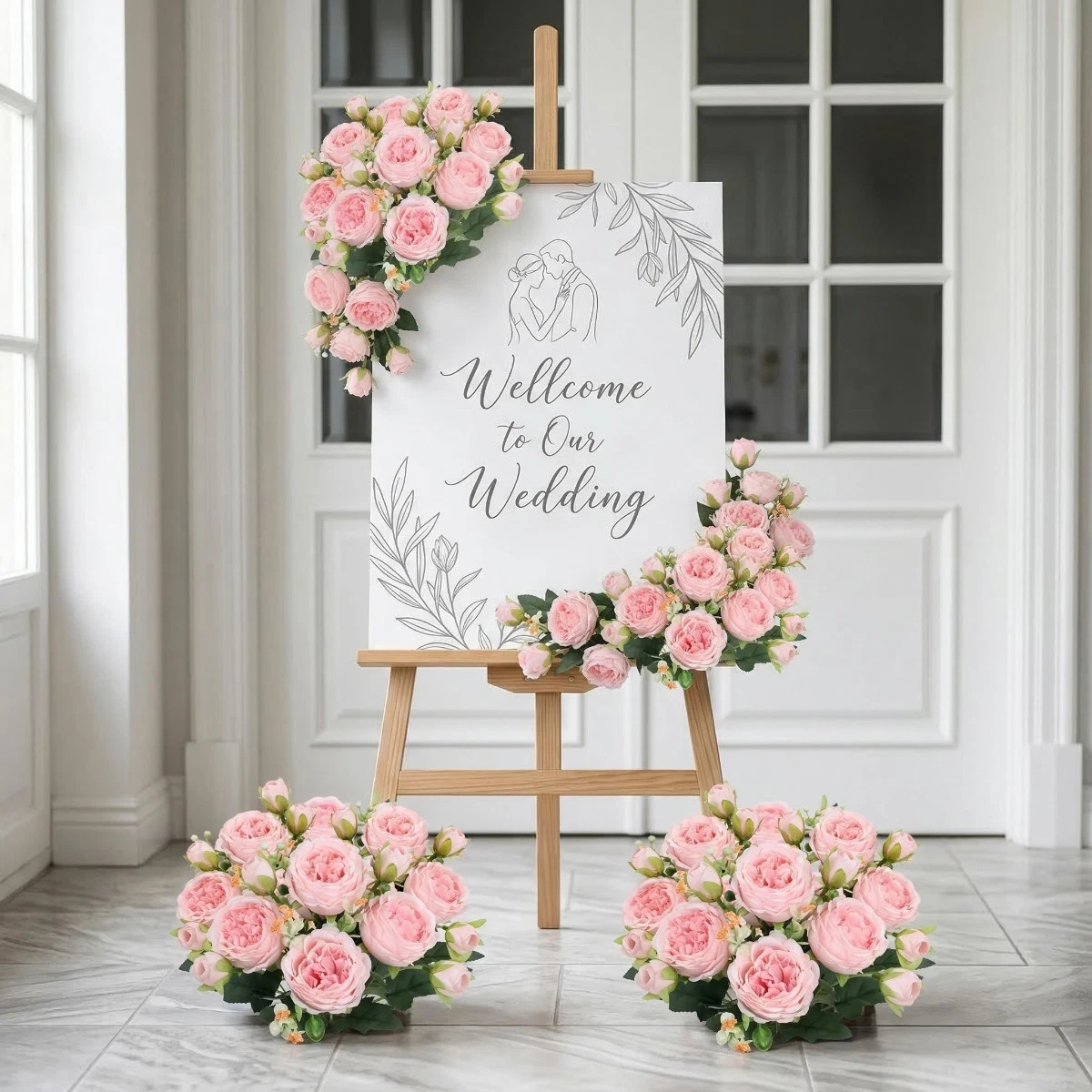 4 Bouquet Silk Peony Artificial 36 Heads Fake Flowers Home Wedding Party Decor