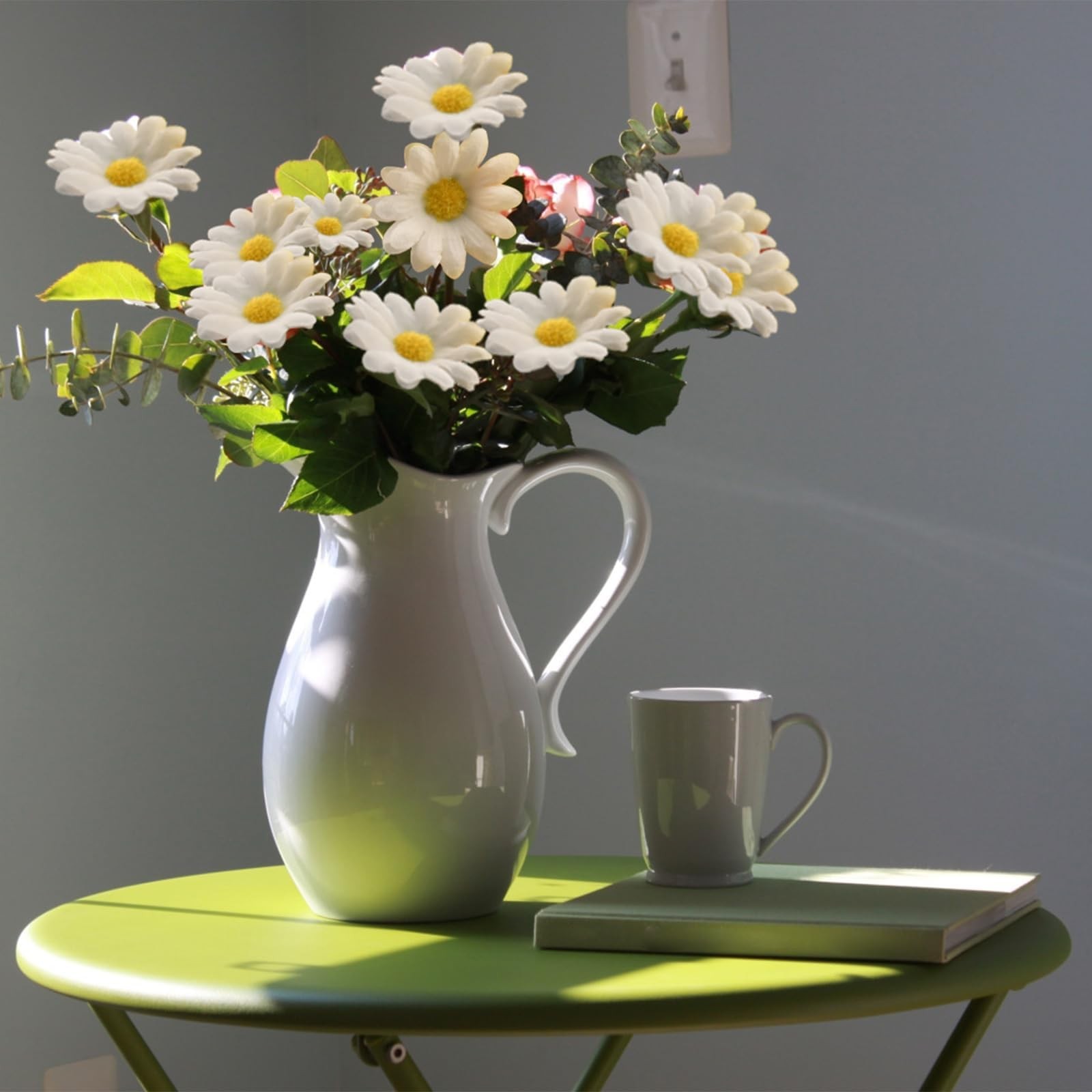120Pcs Silk Artificial Gerbera Daisy Heads, 1.5 Inch Fabric Fake Chrysanthemum F