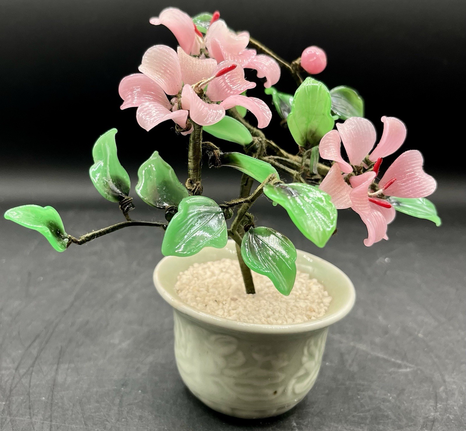 Vintage Bonsai Cherry Blossom Tree 7”