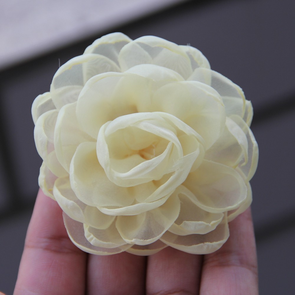 Sewing Fabric 3D Chiffon Flower DIY Chiffon Artificial Flower Burnt Edge Handmad
