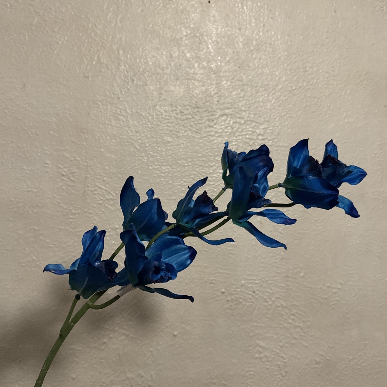 Large Artificial Single Stem Blue Cymbidium. Vase Not Included.