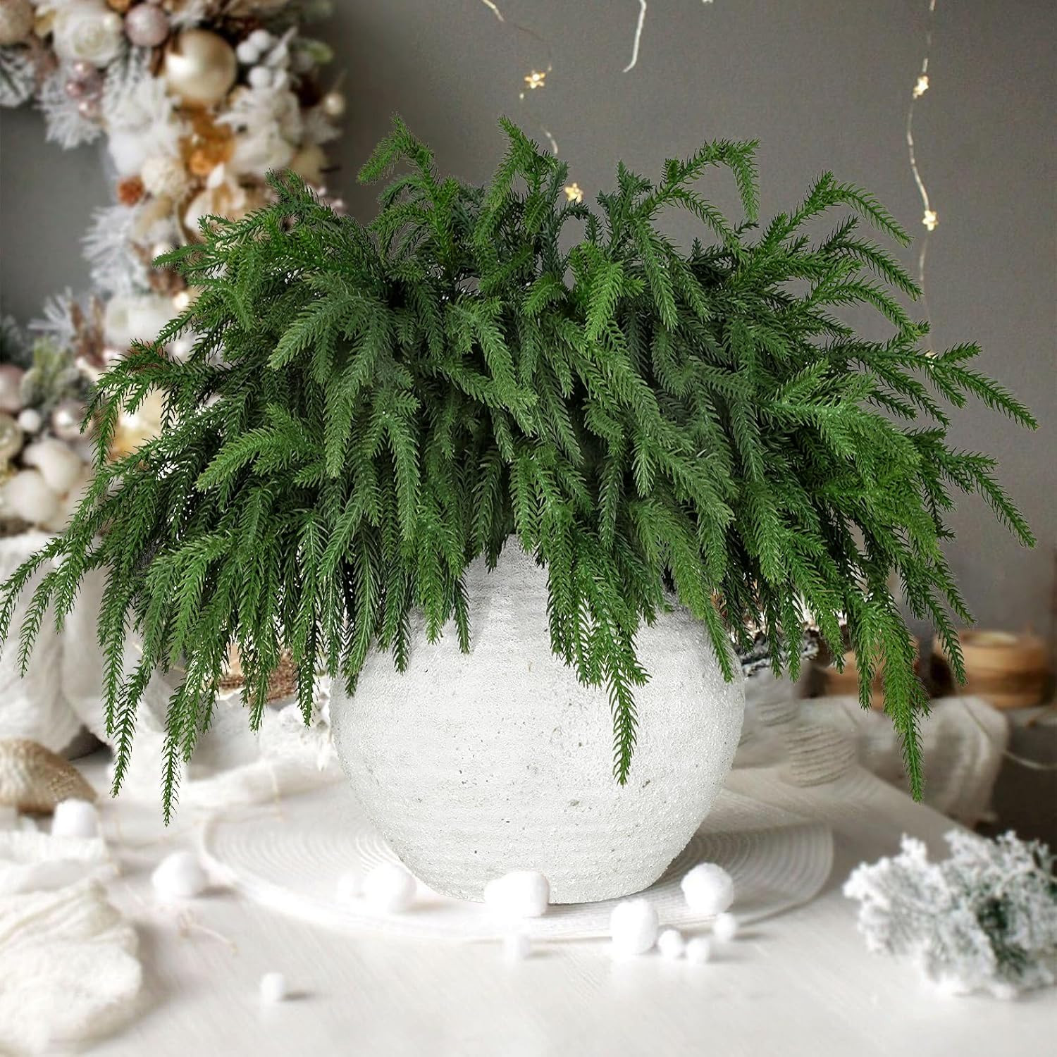 12 Pcs Realistic Christmas Pine Branches Natural Droopy Soft Bendable Artificial