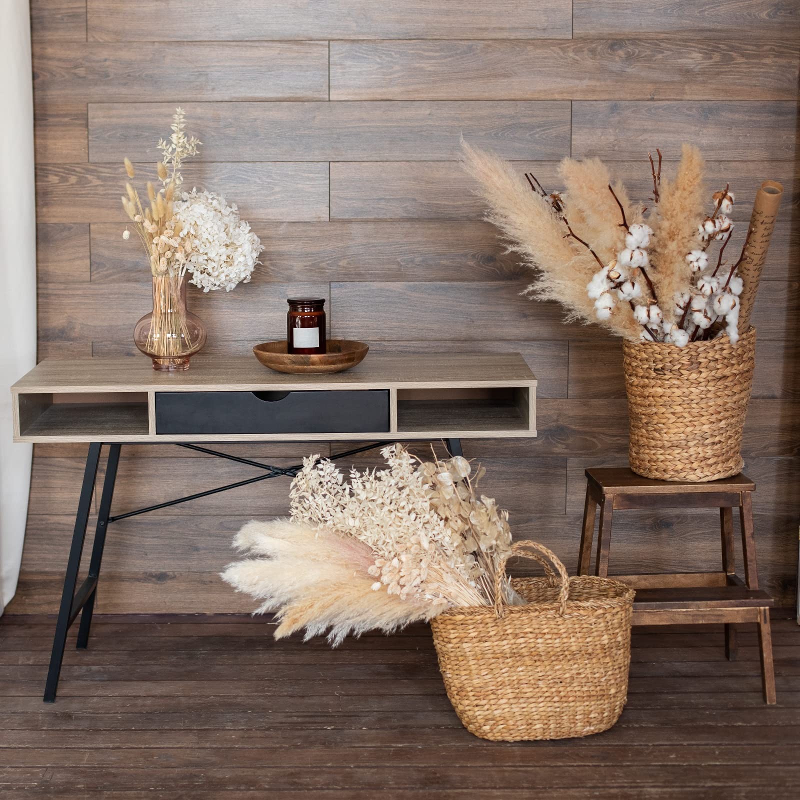 Hierba de pampa color crema de 40 pulgadas para decoración de bodas