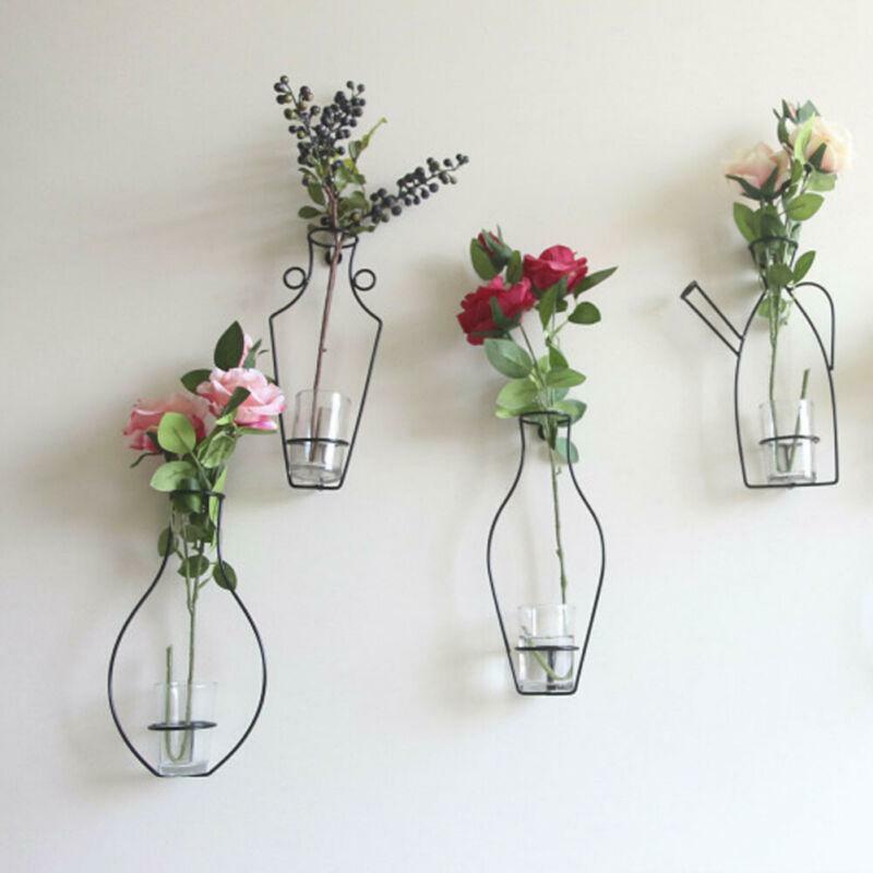 1x Creaive Homeart Nordic Style Iron Frame Vase Wall Hanging Plant Dried Flower