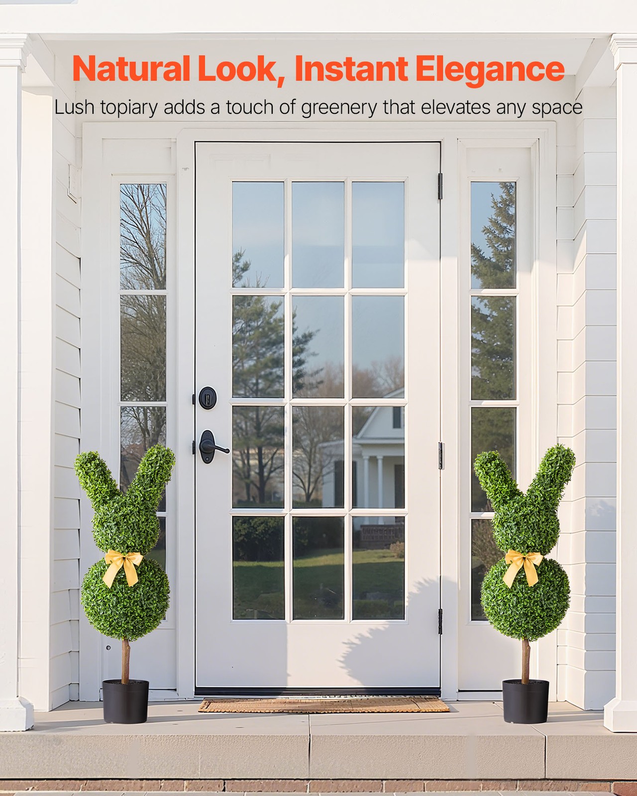 VEVOR Artificial Topiary Bunny Shape Boxwood Ball 36 Inch Faux Plant Home