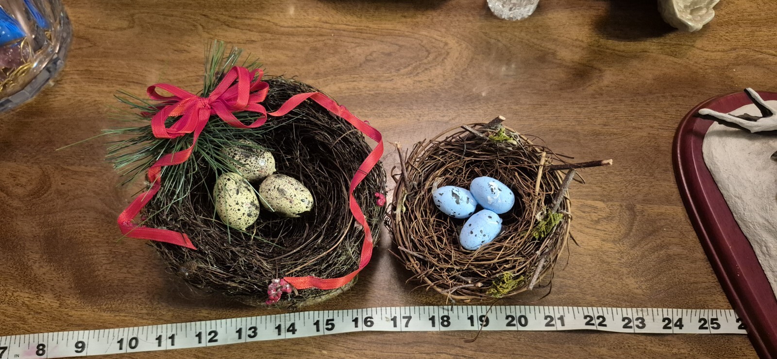 Lot Of 2 Bird Nest Nests With Eggs