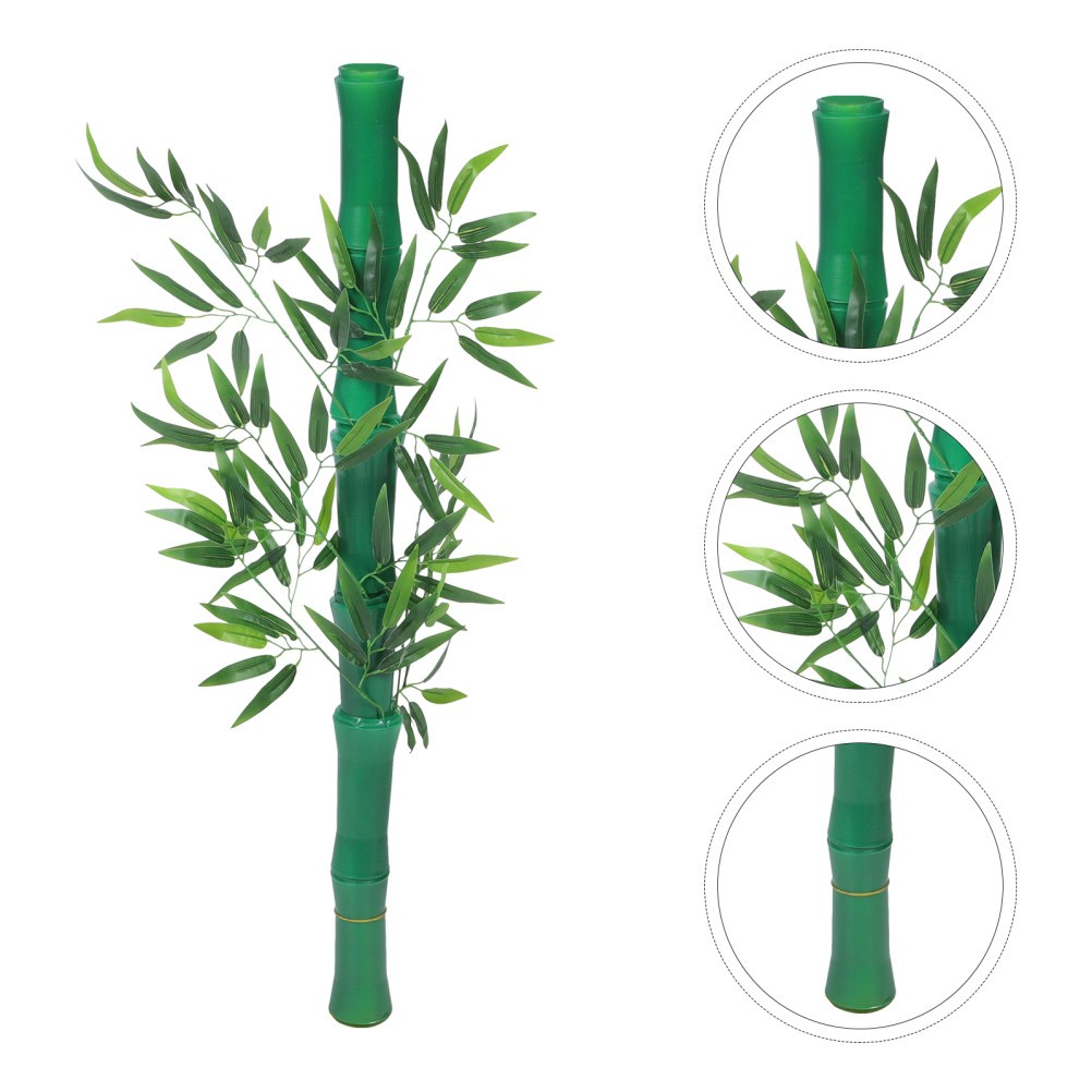 Simulated Bamboo Decorative Tube Fake Stems Artificial Leaves Greenery Branches