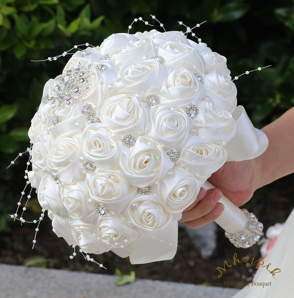 Bridal Wedding Bouquet Round Bling Brooch Bouquet Throw Toss Artificial Rose …