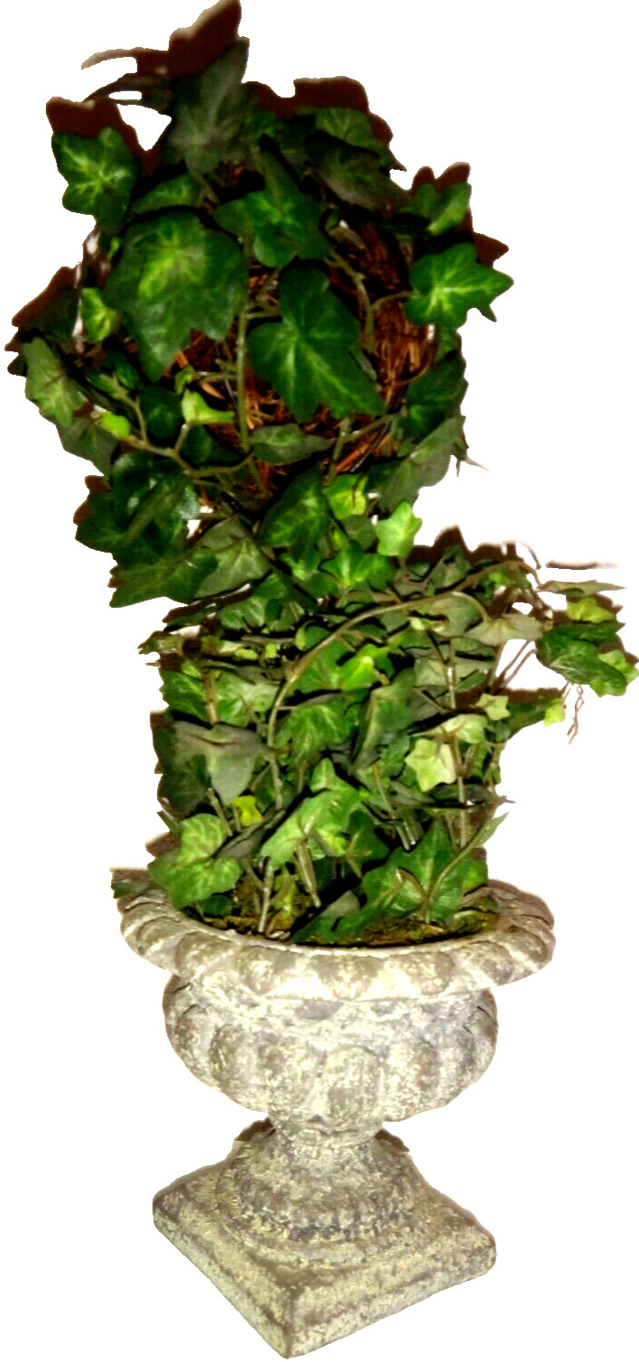 Roman Style Mini Potted Artificial Green Leaves Plant Home Décor Height : 15 in