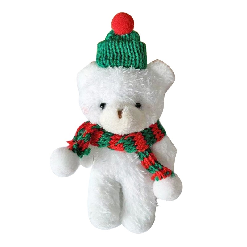 Christmas Bear Stuffed Animal Plush Doll Toy DIY Keychain Bouquet Materials Cake