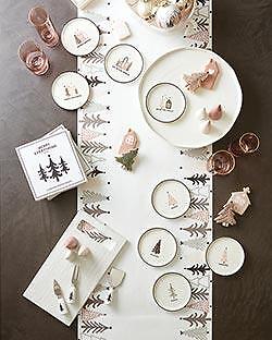 Holiday Ceramic Tree Set Blush 6.75in W x 4.75in H x 2in D Set of 3 Pack of 3
