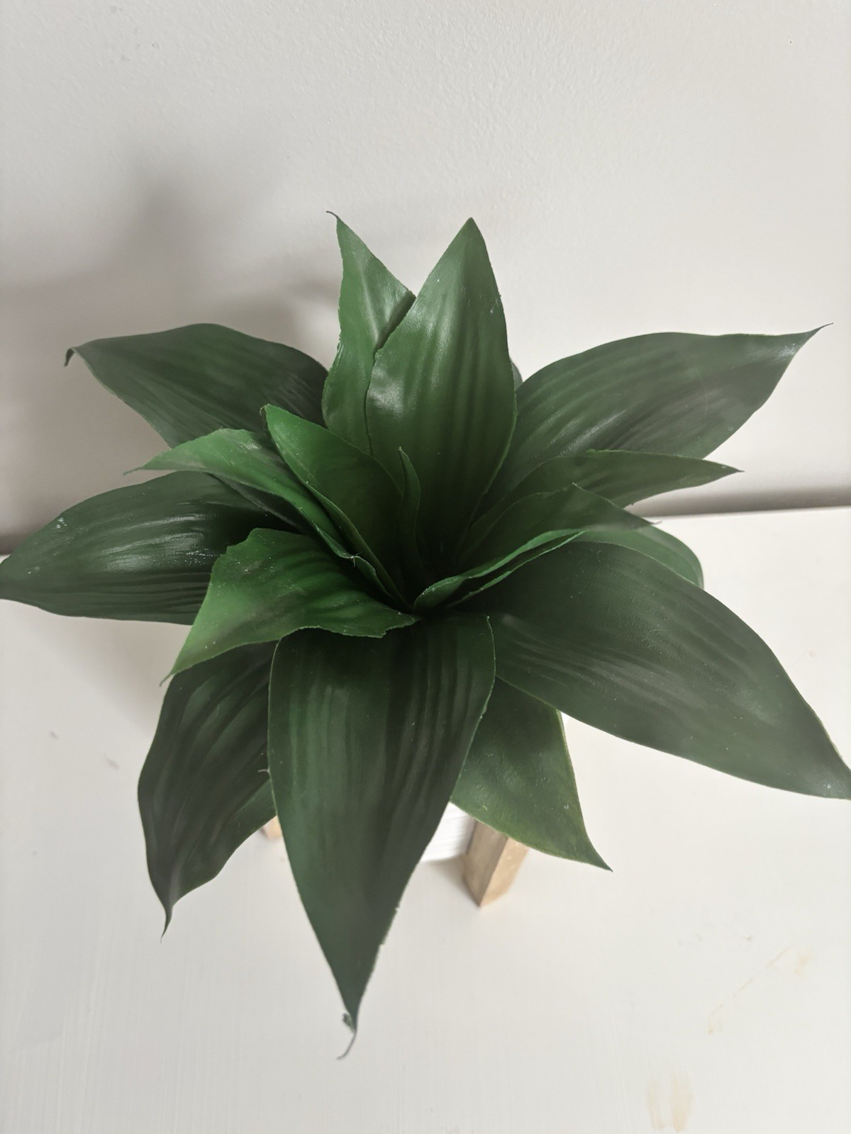 10″ Artificial Agave Plant in Ceramic Pot Decor W/ Wood Stand Fade Resistant