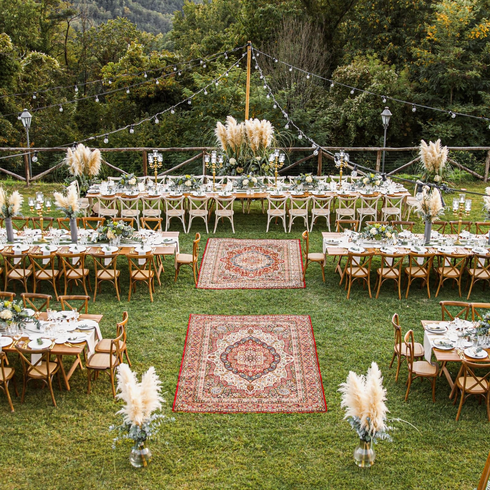 Hierba de pampa color crema de 40 pulgadas para decoración de bodas