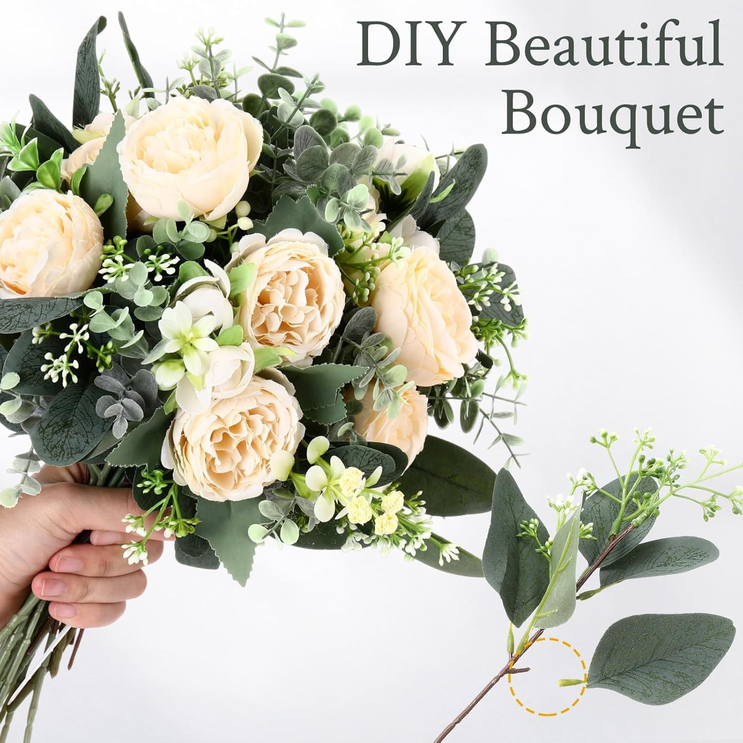 Bulk Eucalyptus Leaves Stems with White Seeds for Floral Arrangements