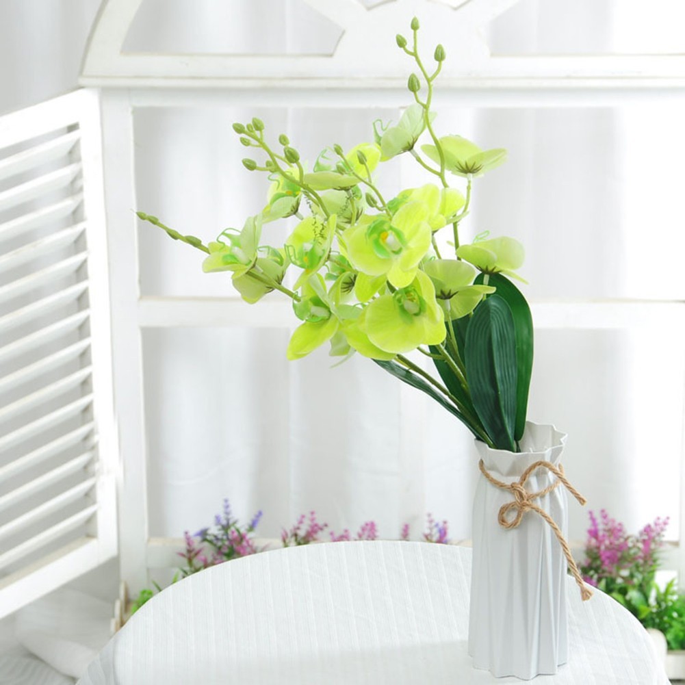 2pcs Artificial Phalaenopsis Orchid Flowers for Living Room and Office Decor