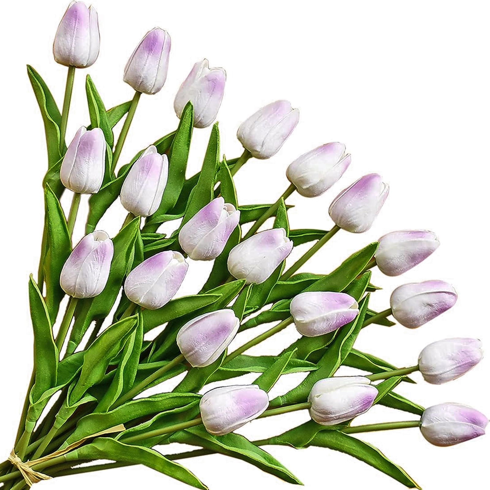 20PCS Artificial Tulips Flowers,Realistic and Real Touch Fake Tulips Bouquets