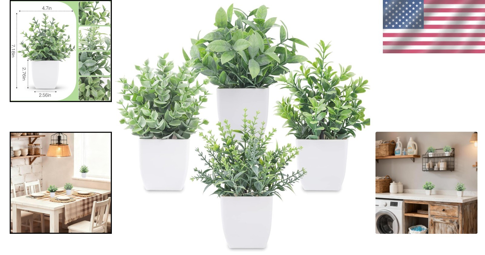 Eco-Friendly Mini Fake Plants Set – Ideal for Home and Office Decoration