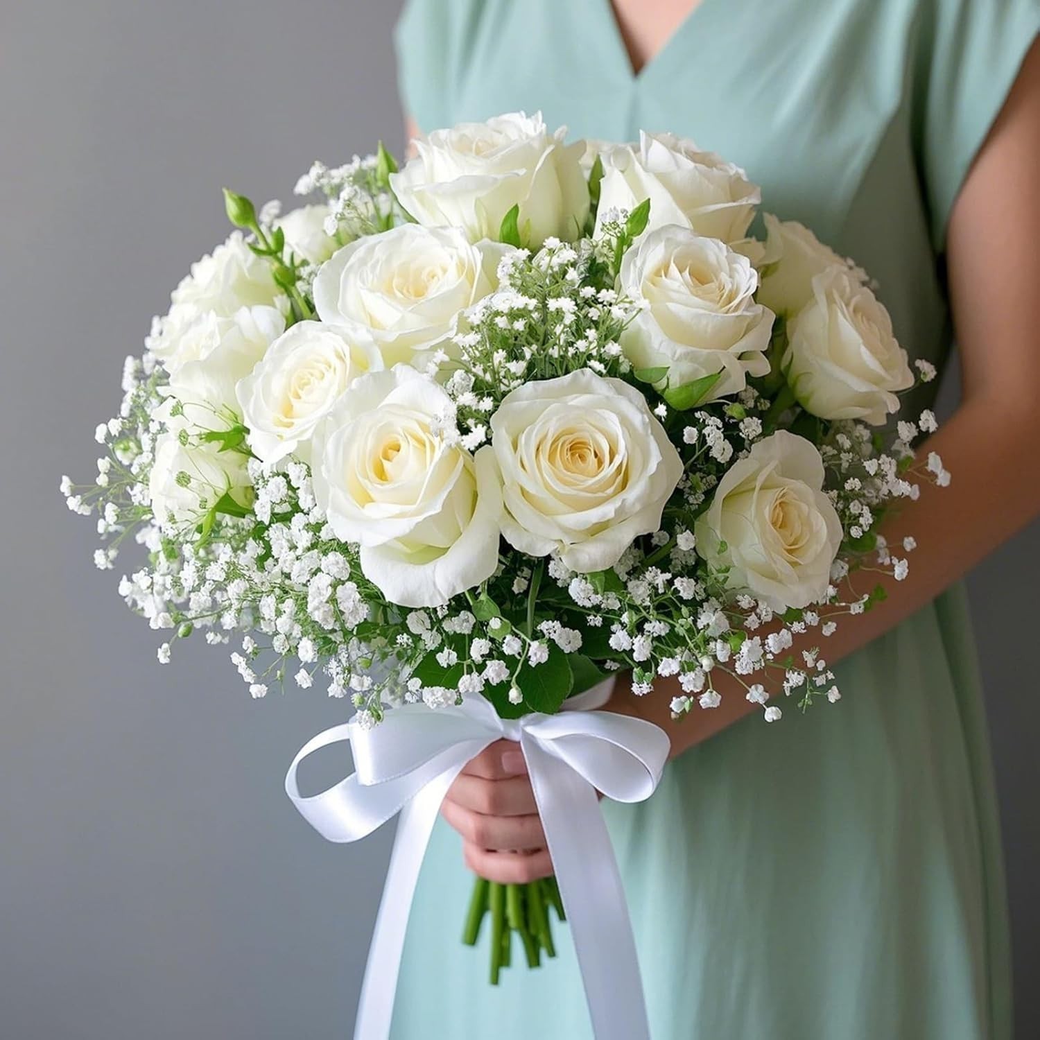 6-Pcs 21” Secure-Stem Realistic Artificial White Babys Breath Gypsophila Flow…