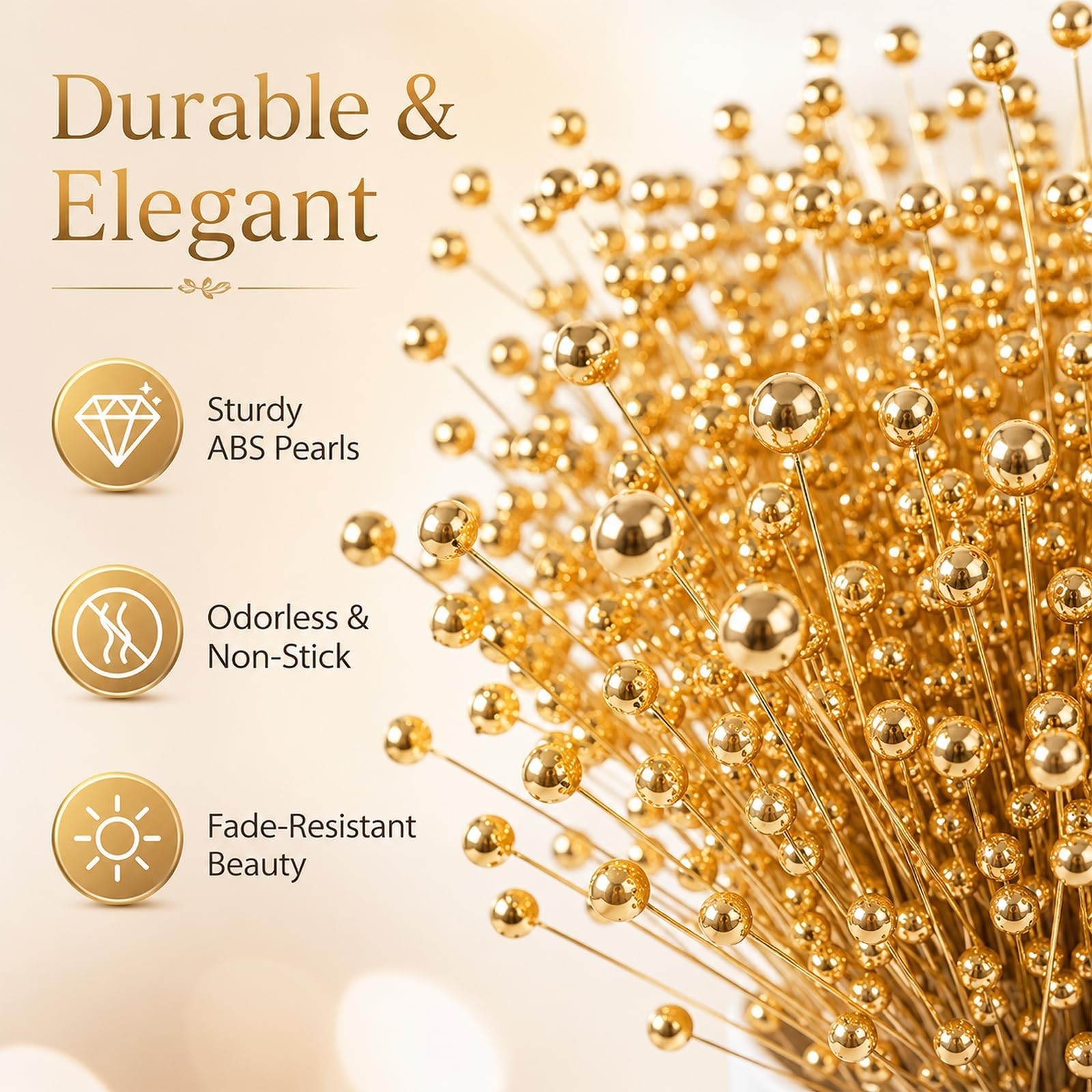 100Pcs Pearl Bouquet Party Decoration Pearl String Beaded Garland – 4mm Beads…