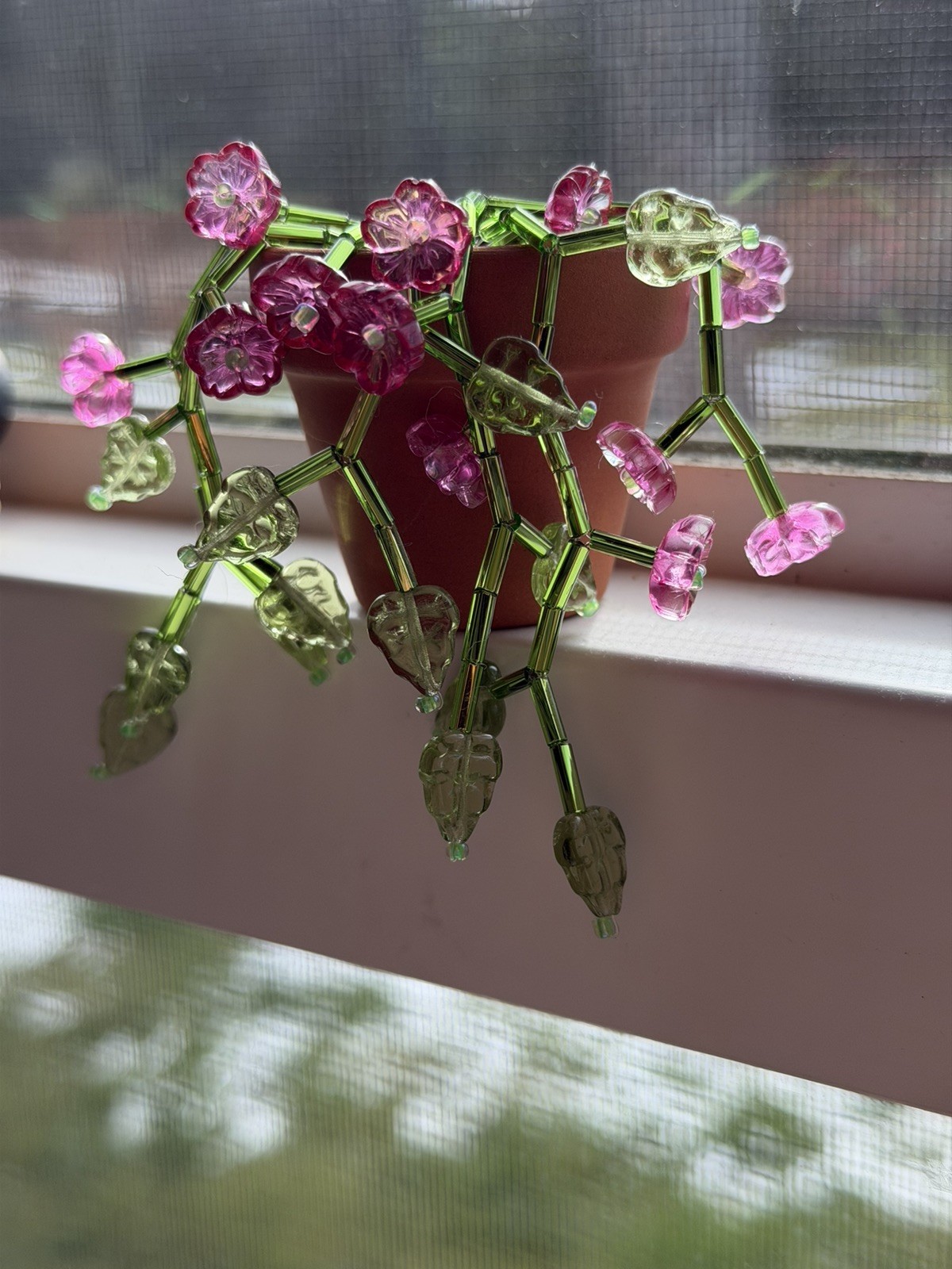Forever Beaded Plant Shelf Sitter Magnet Handmade
