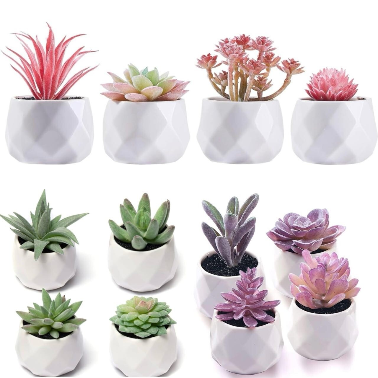 Artificial Succulent Plants for Desk Decor Small Fake Plant -4 Pack Gift