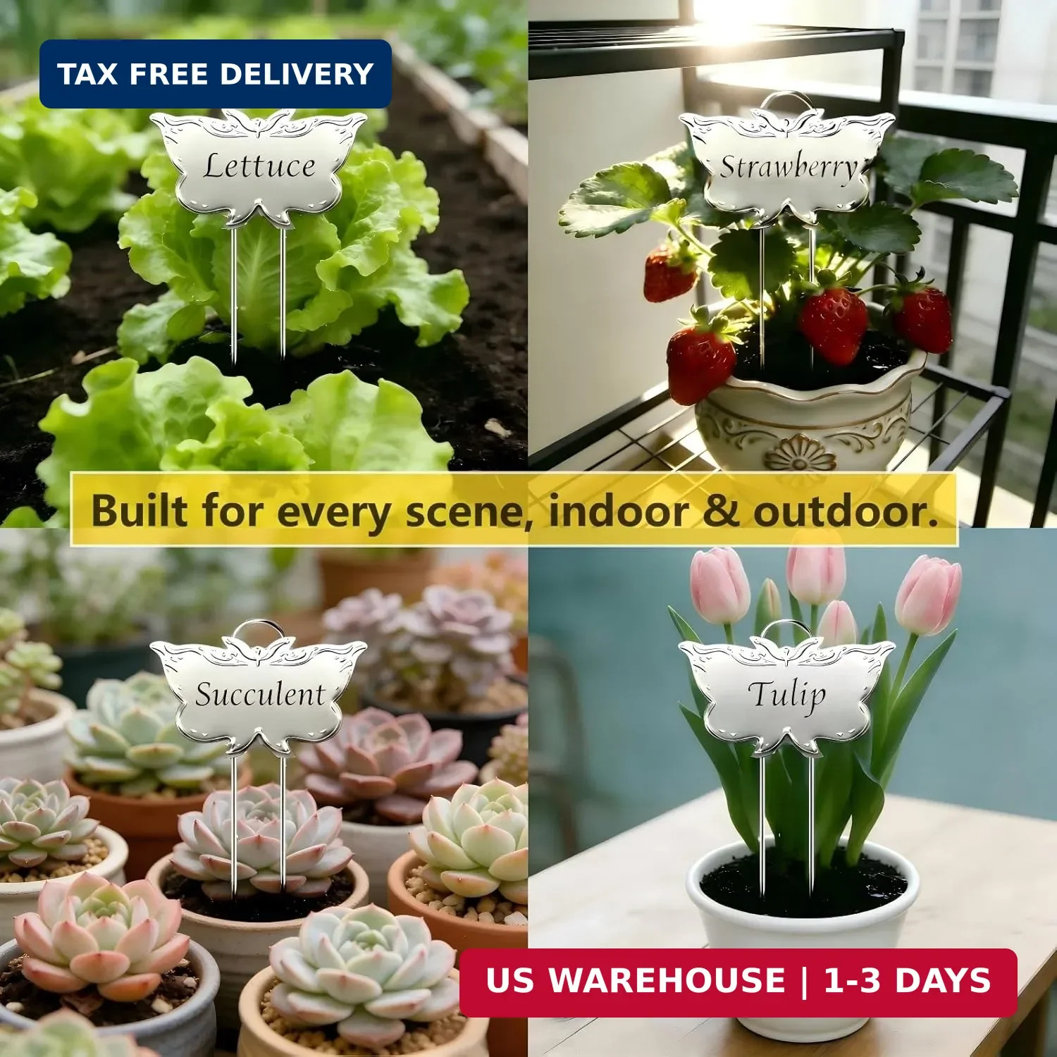 Metal Plant Labels 11in Tall 30 Pack Silver Outdoor Waterproof Garden Label Larg